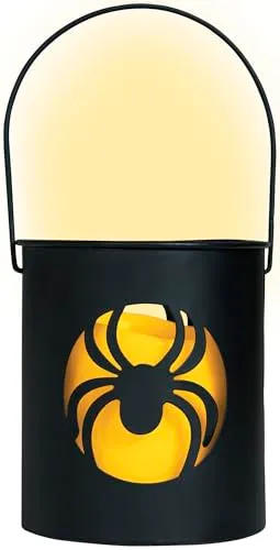 Guirca Ragno lanterna LED 10x9 cm nera Halloween