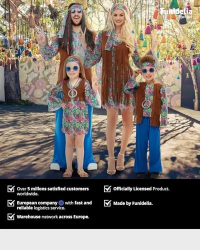 Funidelia Costume Hippie Felice Uomo XL Arancione