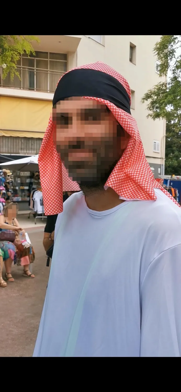 Funidelia Costume Arabo Bianco S con Foulard Uomo