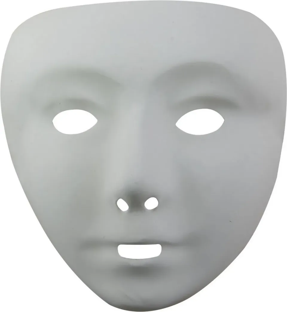 P'tit Clown maschera bianca donna rigida da decorare