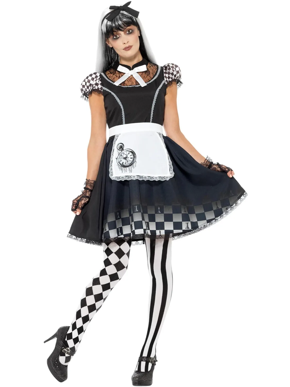 Smiffys Gothic Alice costume donna nero per Halloween
