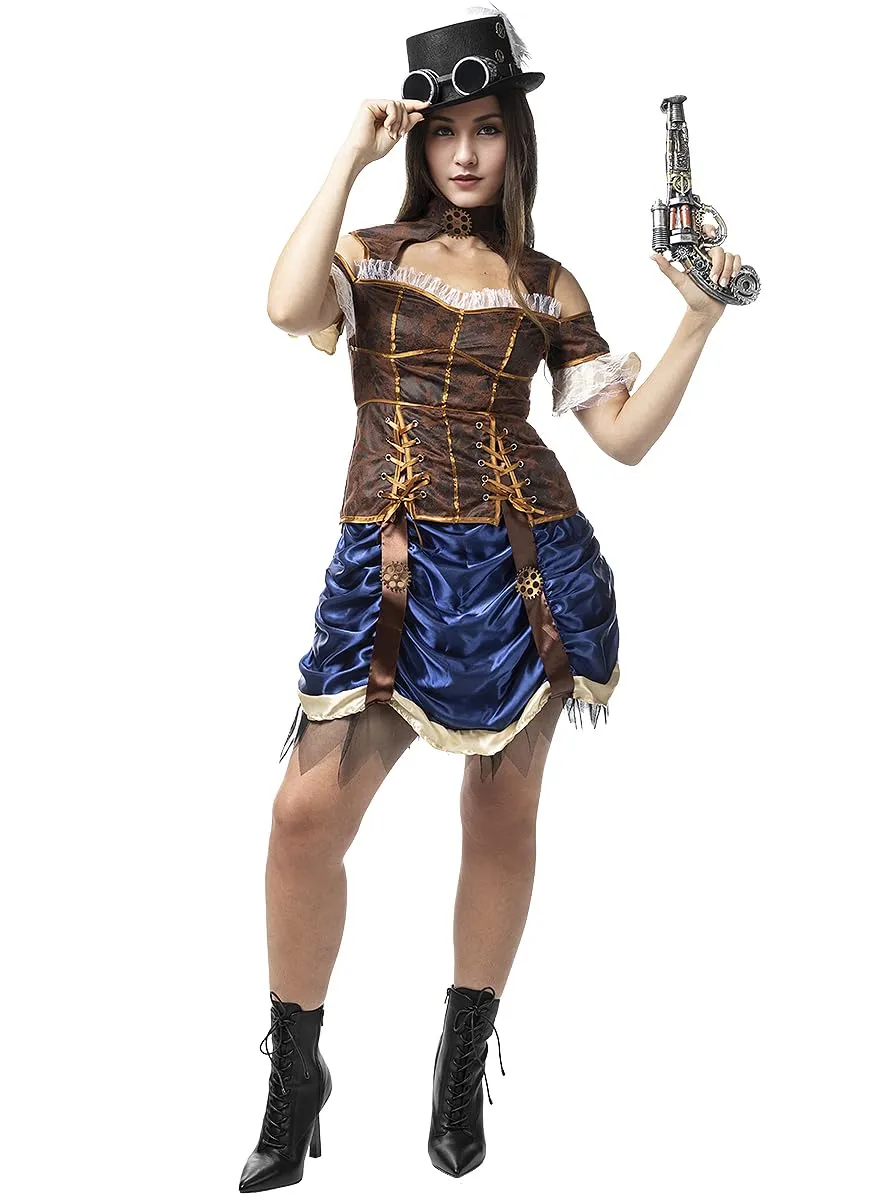 Funidelia Steampunk costume donna corto porpora