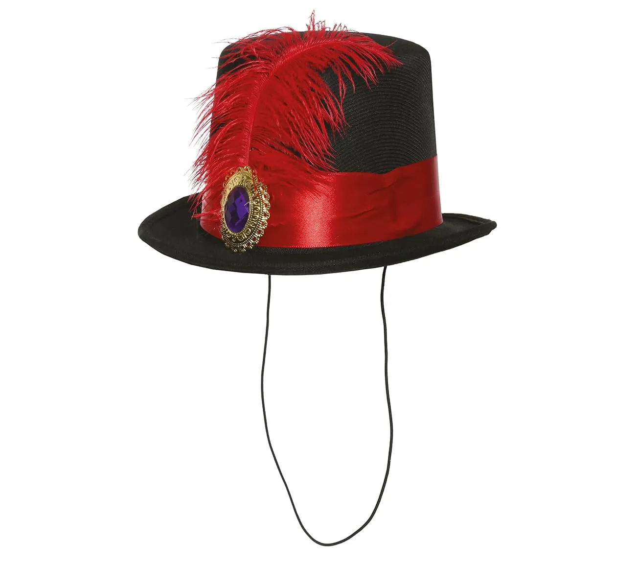 Fiestas Guirca Minihat Macchina Mini Cappello Penna Rossa