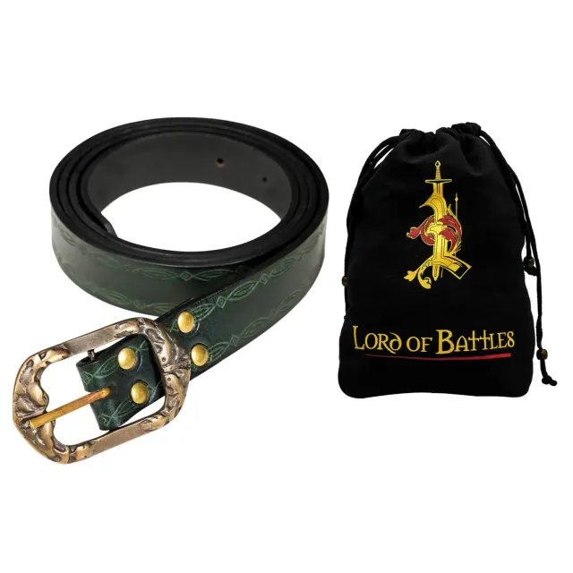 La Bottega di Merlino cintura pelle verde ottone rilievo