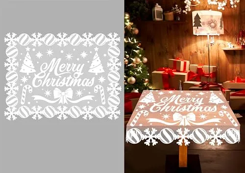 Fiestas Guirca Merry Christmas tovaglia bianca 100x75 cm