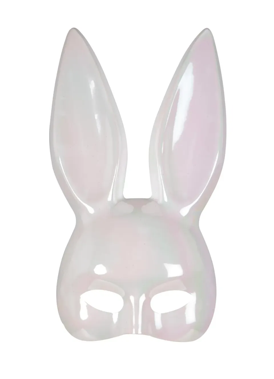 P'tit Clown 23391 mezza maschera coniglio bianco iridescente