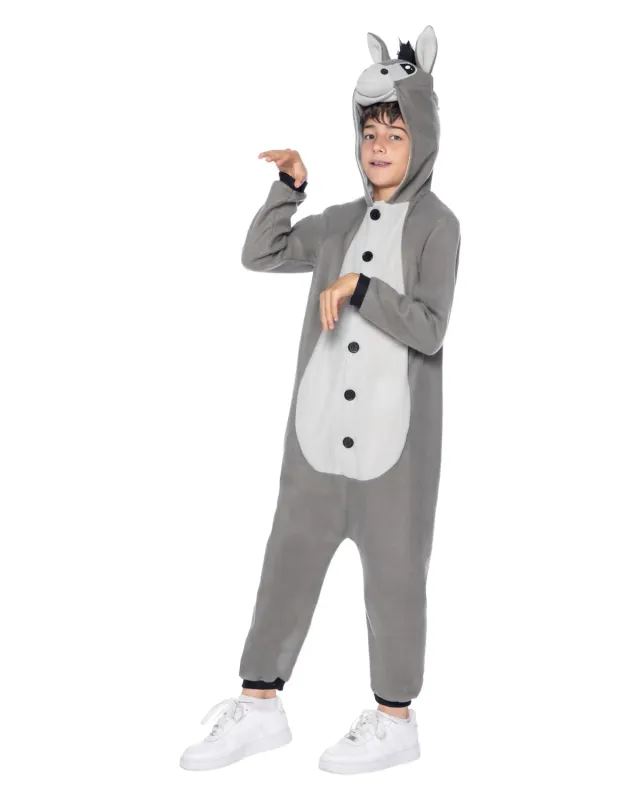 Funidelia asino costume onesie bambino 10-12 anni grigio