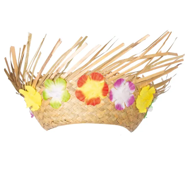P'tit Clown 95424 Cappello Paglia Hawaiano Fiori Adulto