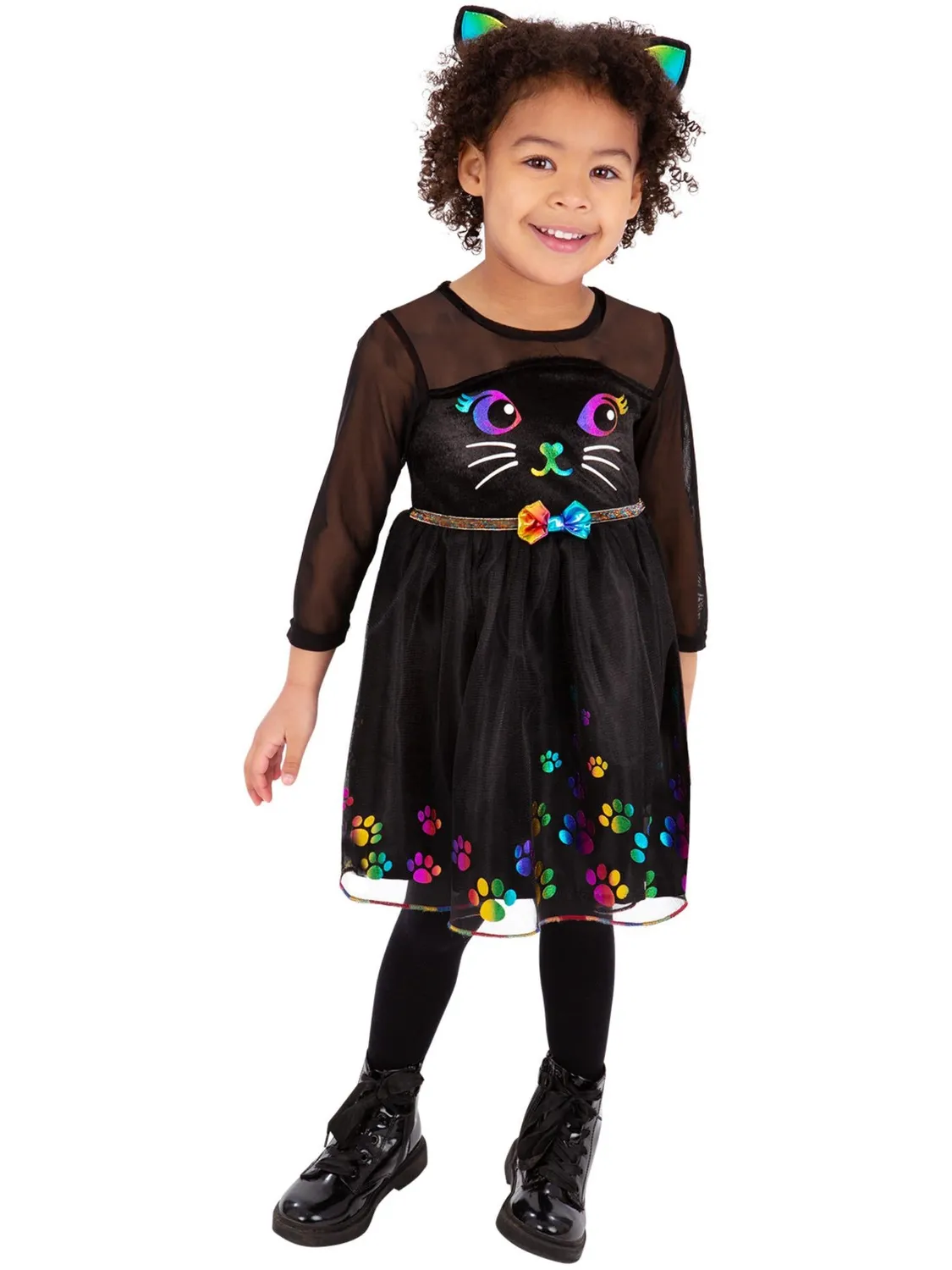 Smiffys Rainbow Cat costume bambina 1-2 anni nero
