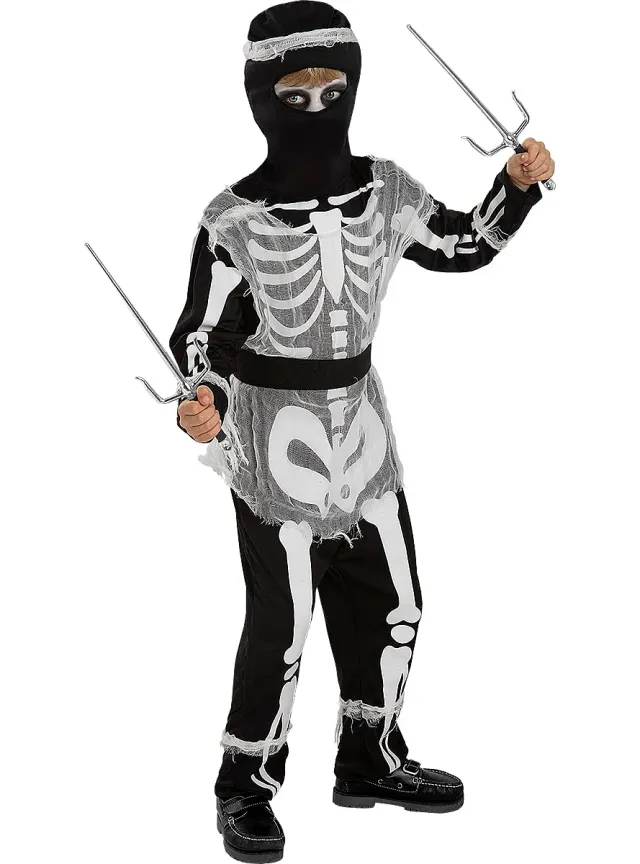 Funidelia ninja scheletro zombie costume bambino nero