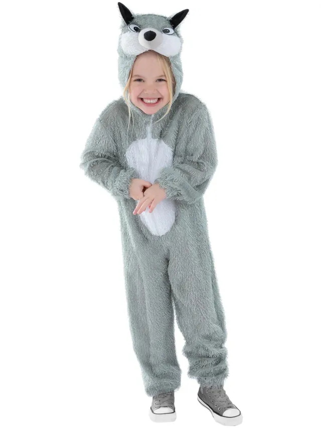 Smiffys Wolf costume bambino lupo grigio 4-6 anni