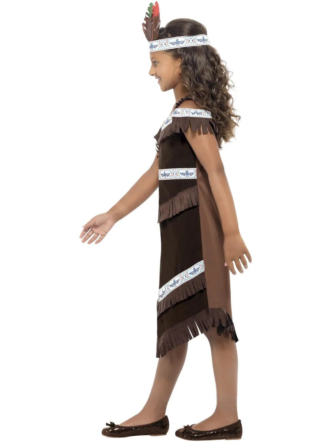 Smiffys vestito indiana bambina S 4-6 anni con fascia