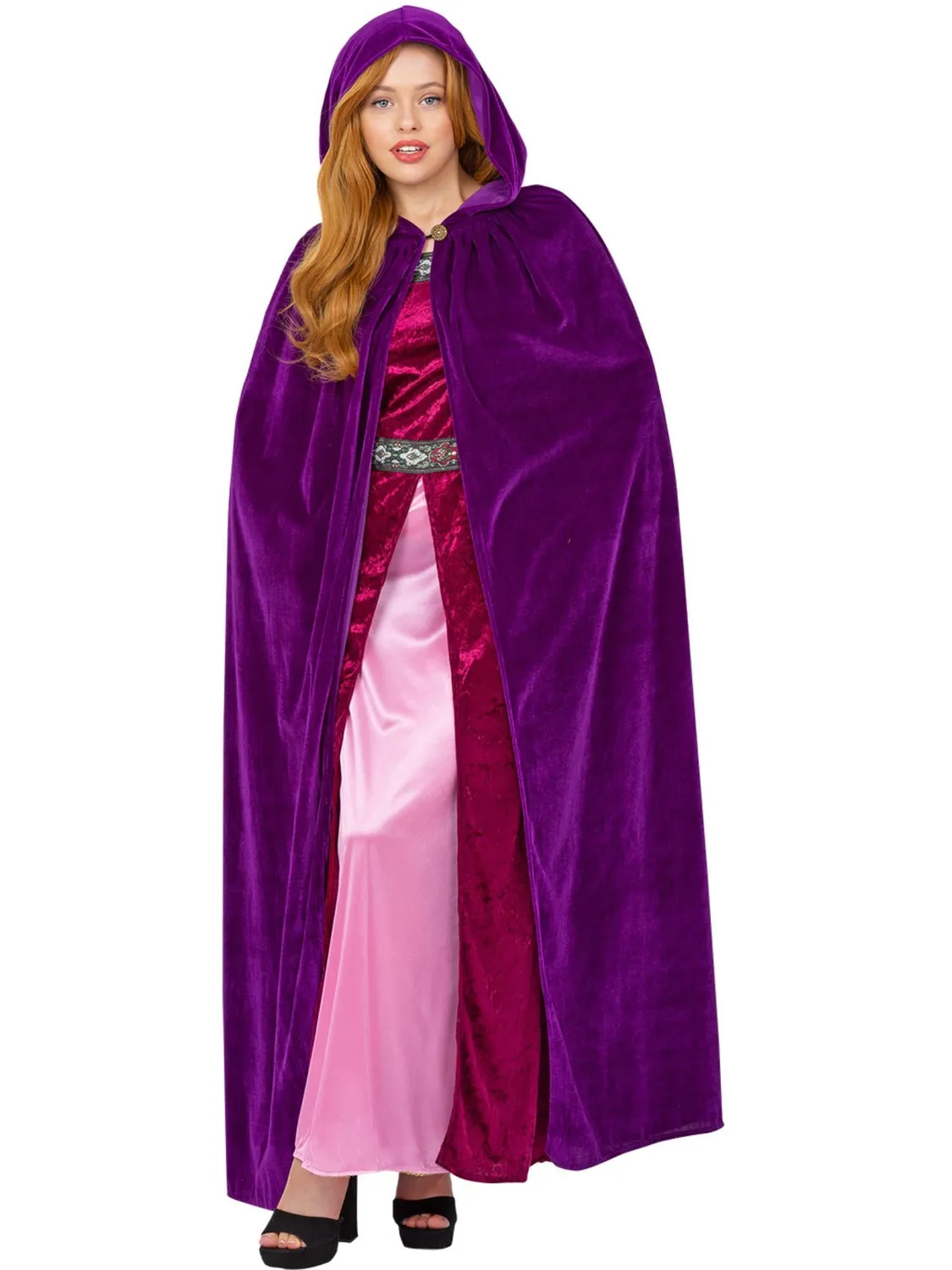 Smiffys Deluxe Mantello Viola Ametista Adulti Velluto