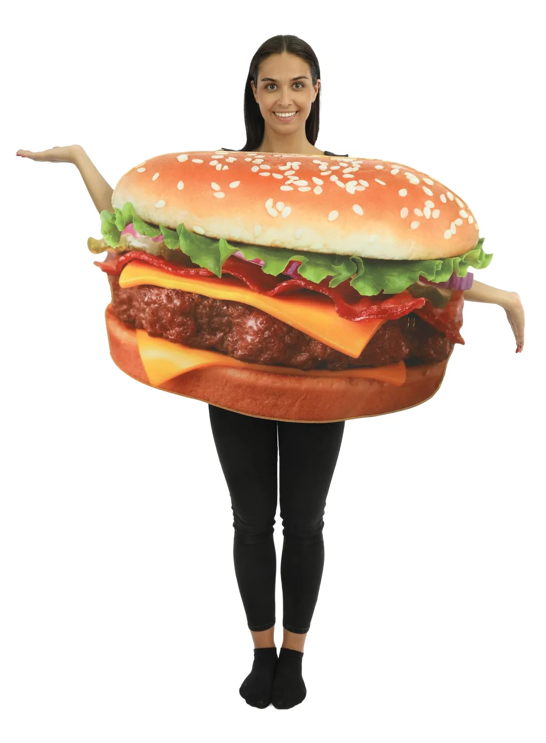P'tit Clown costume burger tunica adulto taglia unica