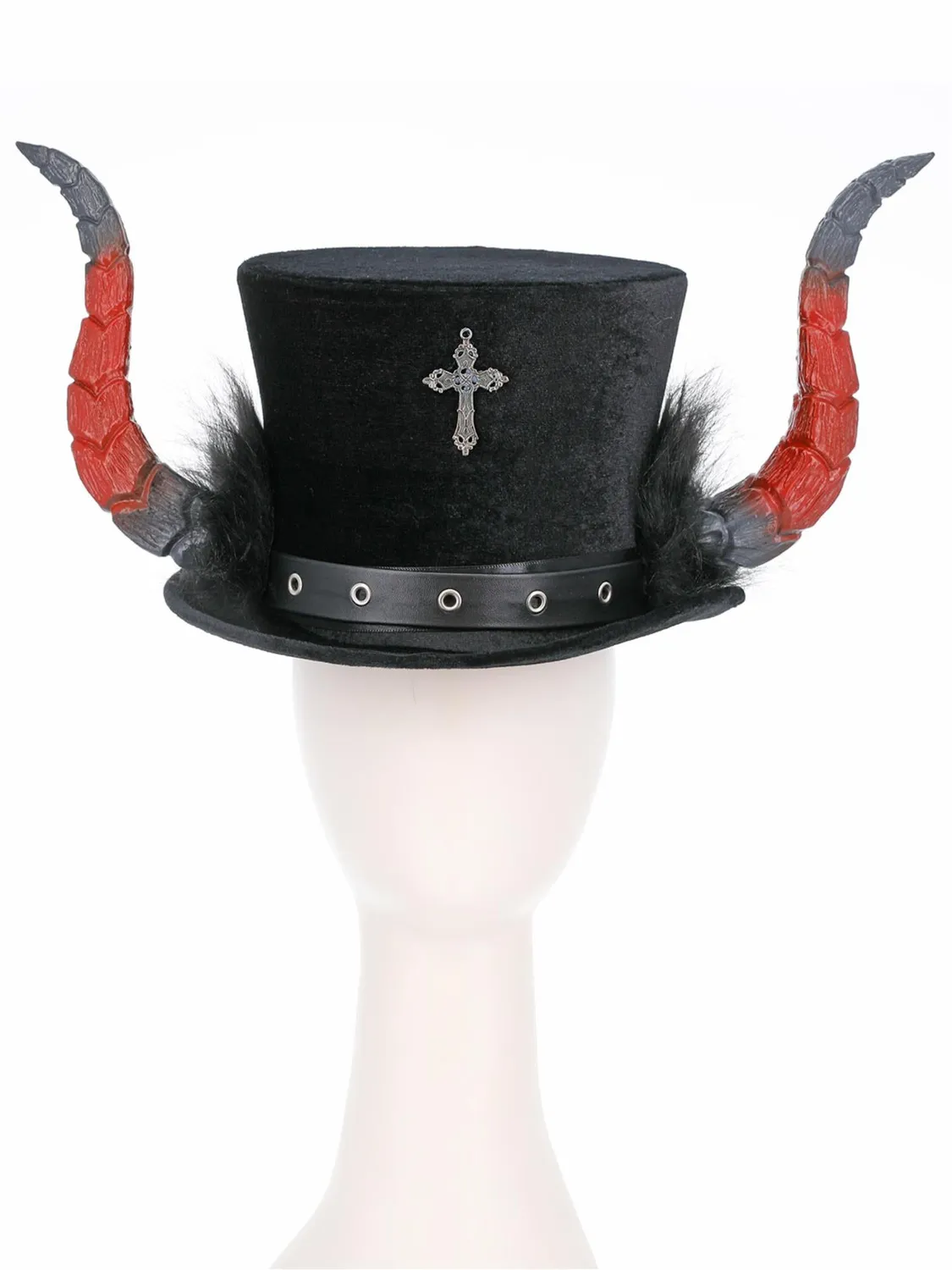 Smiffys Deluxe Devil cilindro diavolo nero corna rosse