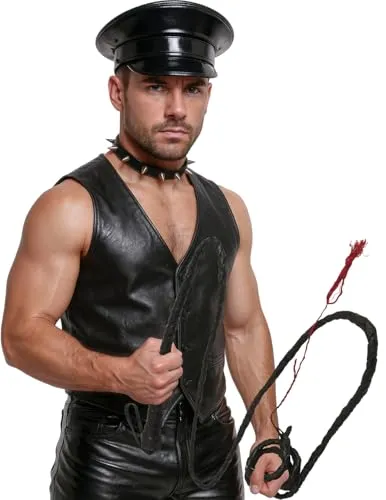 Fiestas Guirca Frusta Costume 180 cm Similpelle Nera