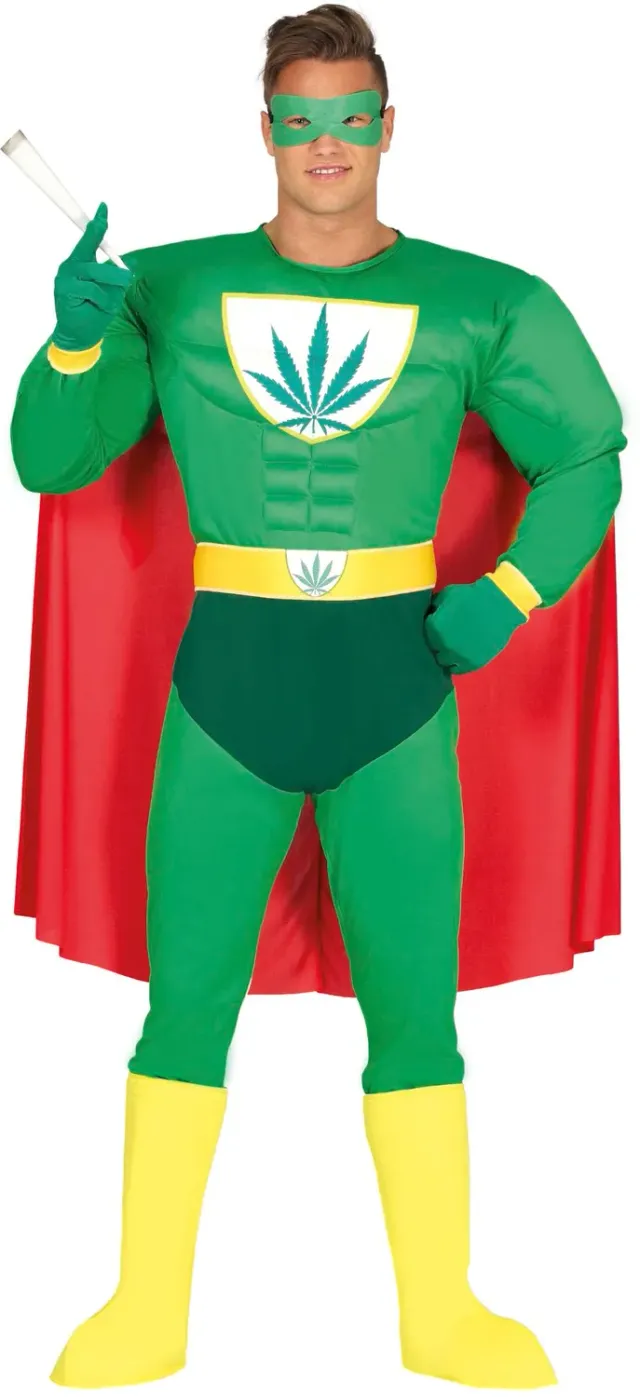 Guirca Supereroe Marihuana costume adulto taglia M umoristico