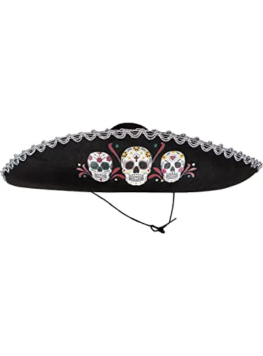 Funidelia Teschio Messicano cappello mariachi nero adulto