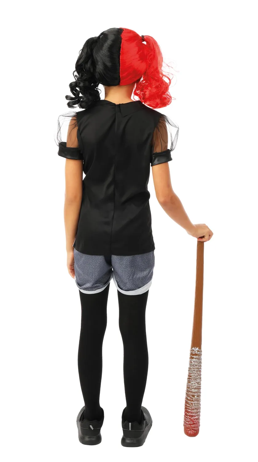 P'tit Clown Costume Clown Arlecchino Bambina 10-12 Anni Nero Rosso