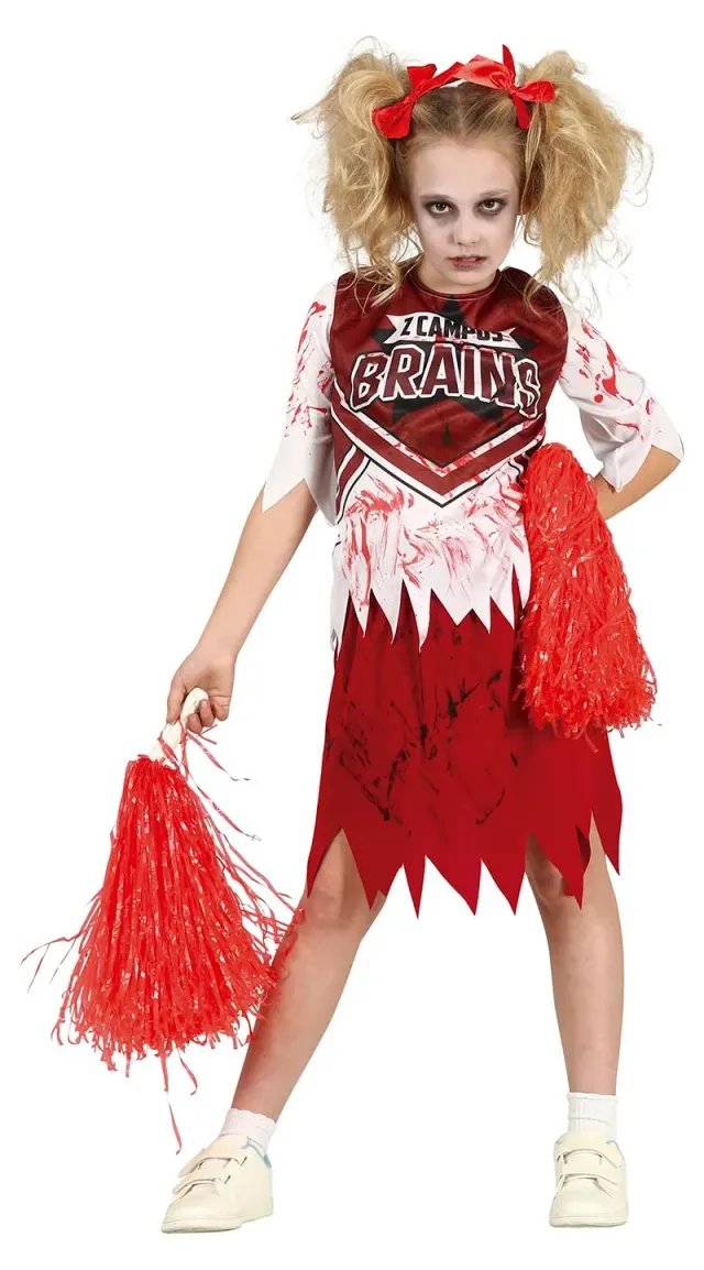 Guirca Cheerleader Zombie Costume Bambina 10-12 Anni Rosso