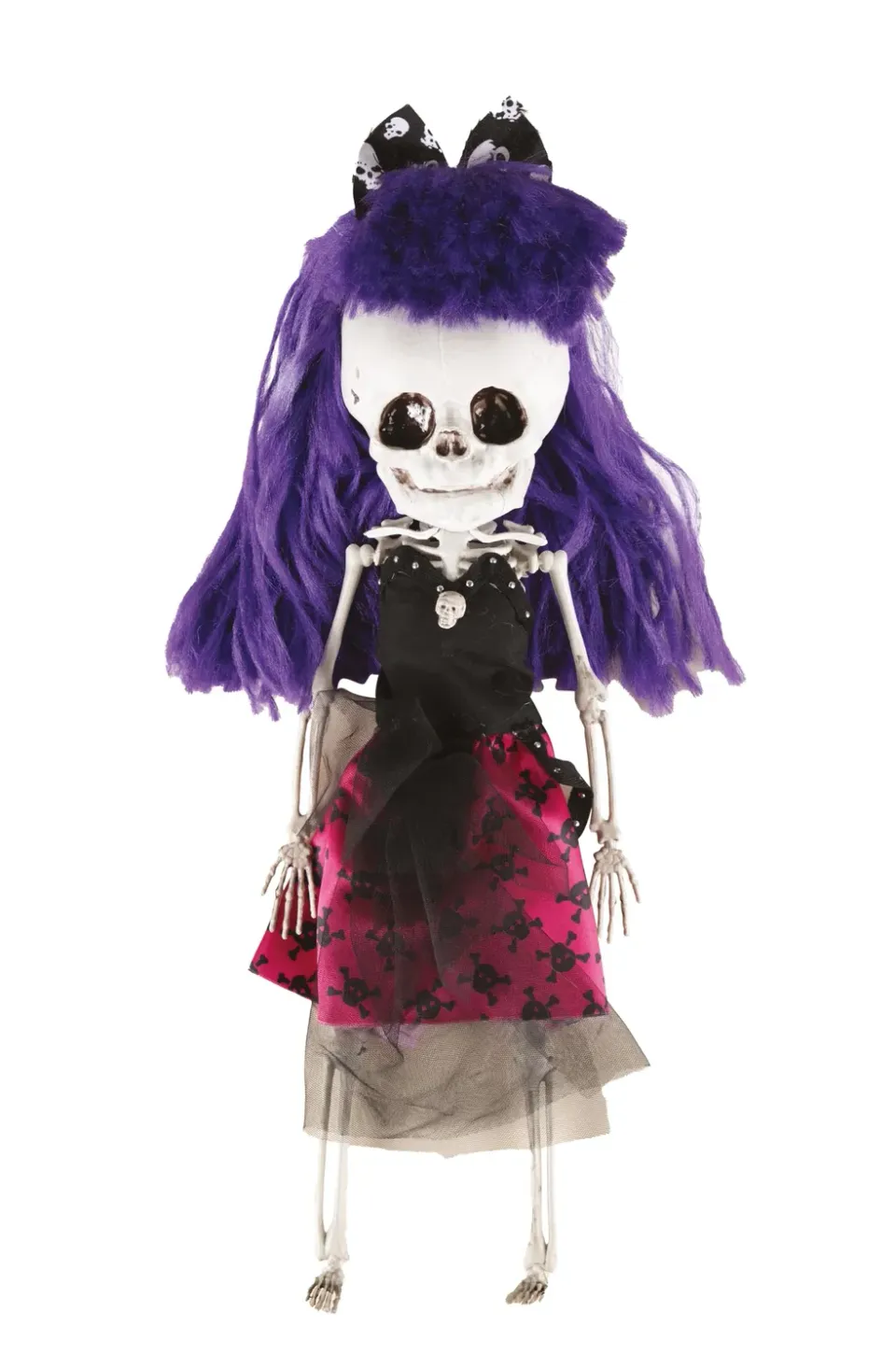 P'tit Clown Scheletro Nonna Punk decorazione rosa 40 cm
