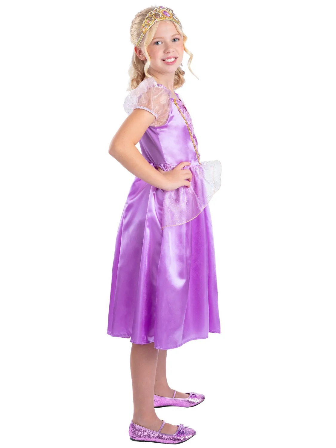 Smiffys Purple Princess costume viola 7-9 anni con tiara