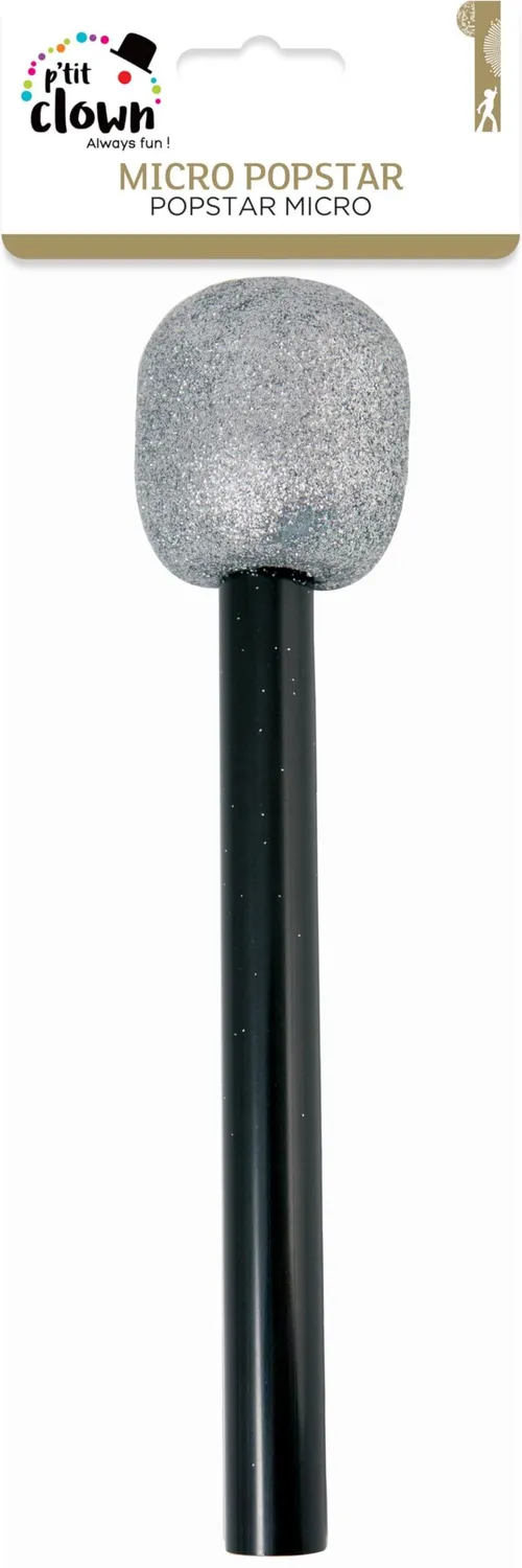 P'tit Clown 10573 Microfono Nero Argento Pop Star