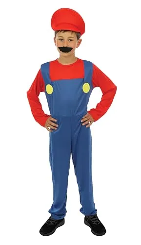 P'tit Clown costume idraulico bambino blu 10-12 anni