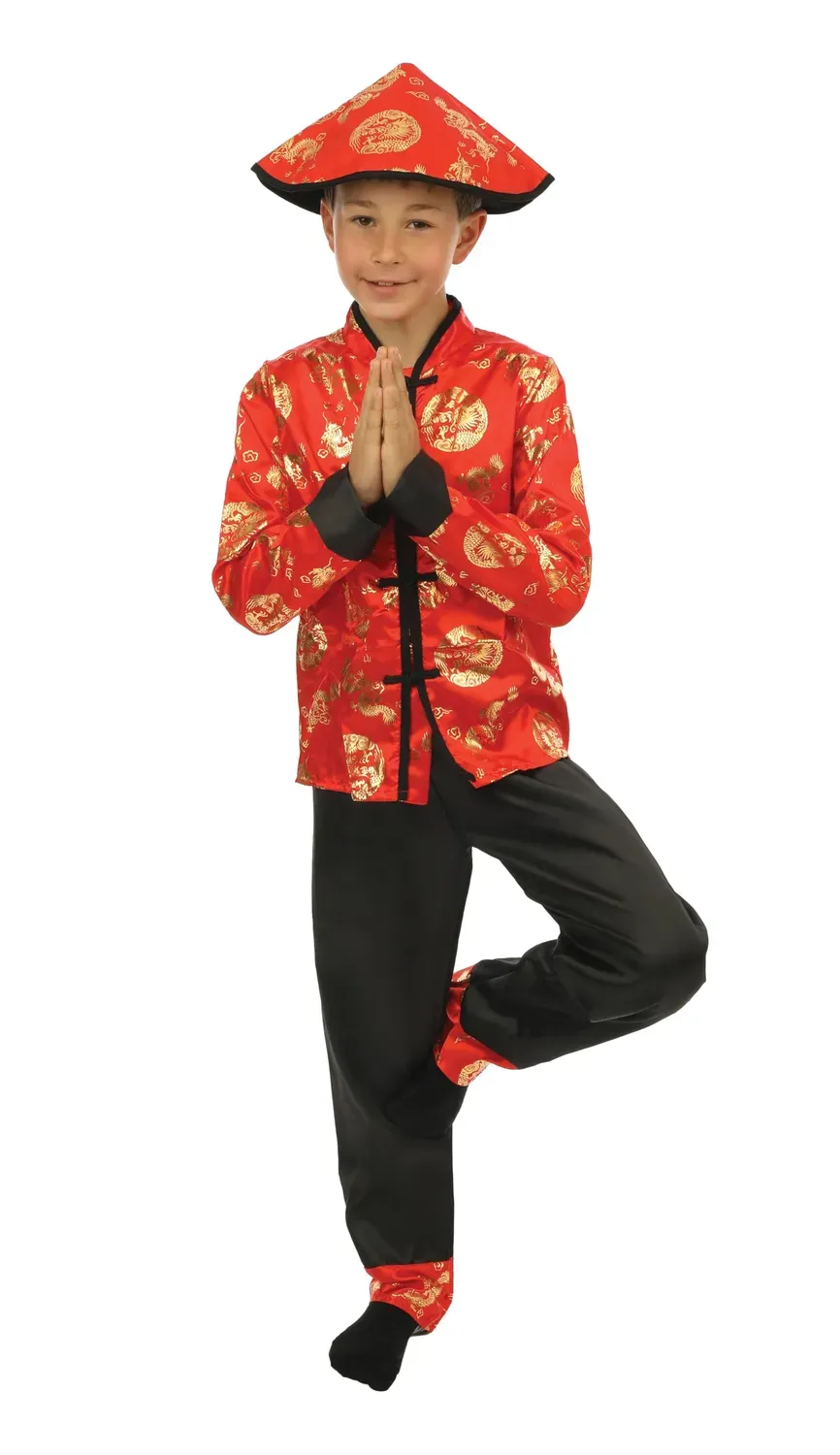 P'tit Clown Capodanno Cinese costume 10-12 anni rosso