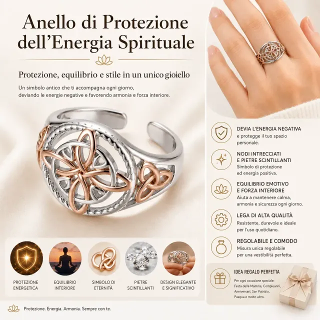 La Bottega di Merlino Protezione Energia anello nodo strega misura 8
