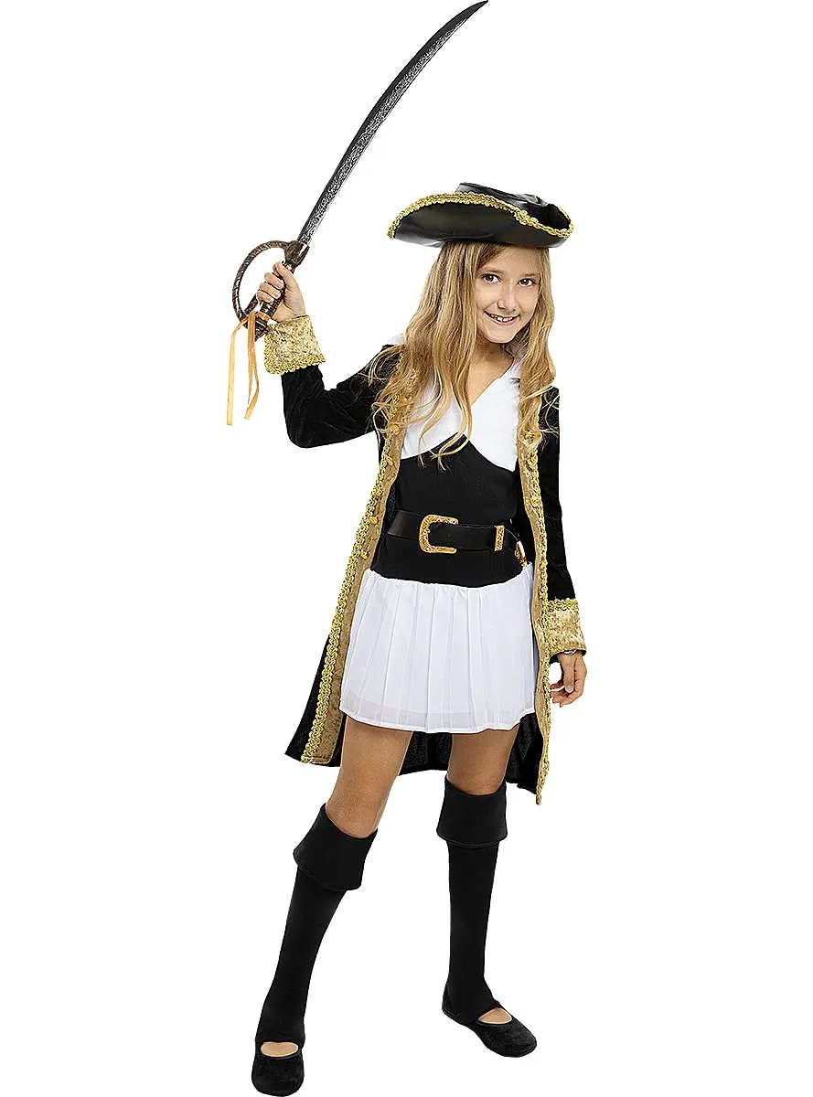 Funidelia pirata deluxe costume bambina 7-9 anni