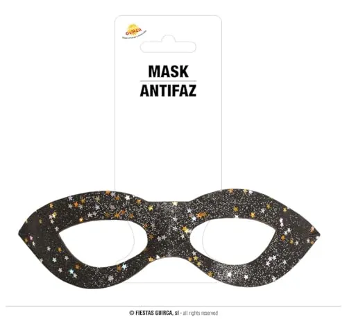 Guirca Mascherina Nera Stelle maschera occhi carnevale