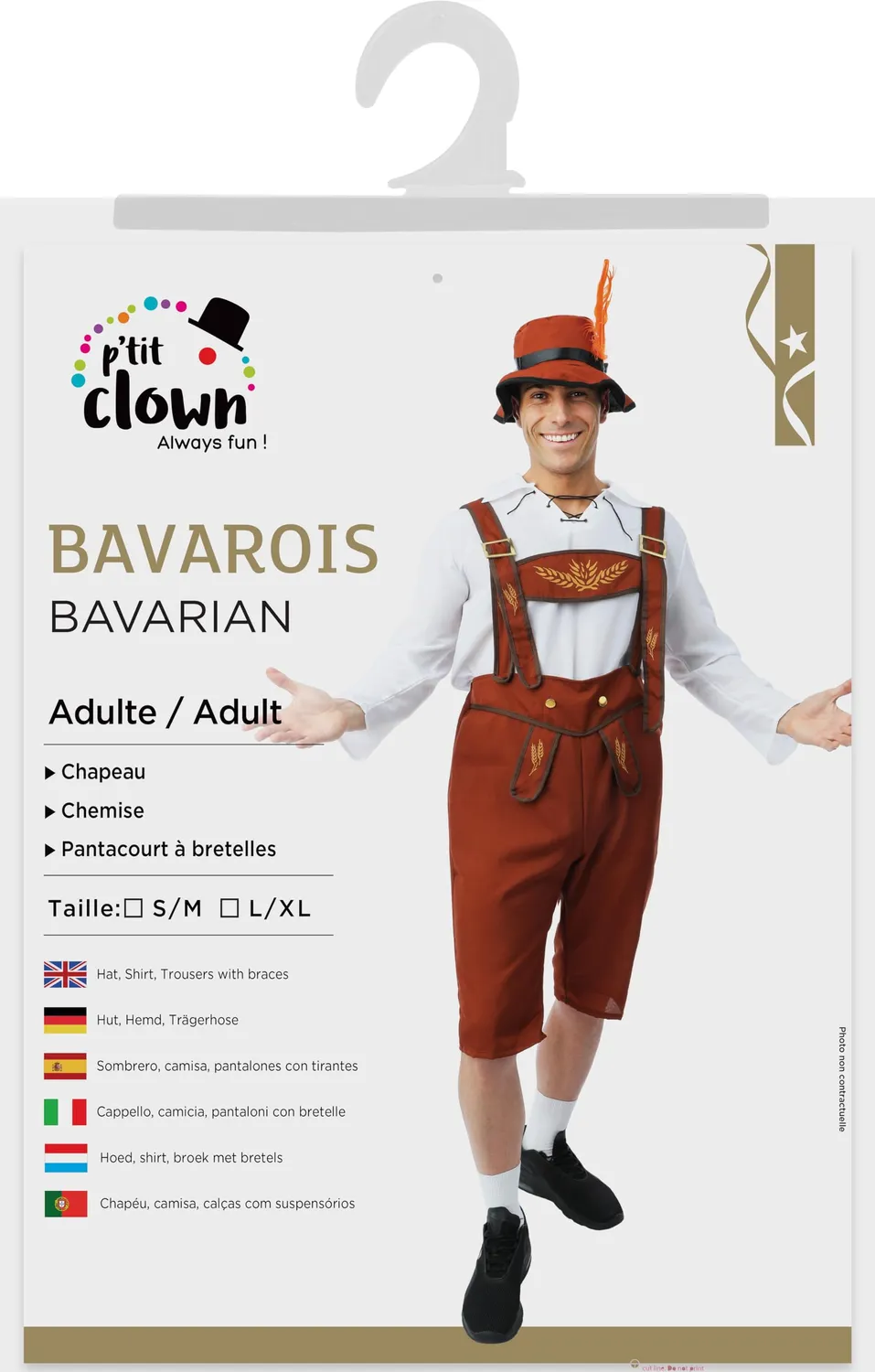 P'tit Clown Costume Oktoberfest Uomo Bavarese L-XL