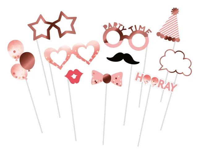 P'tit Clown oro rosa kit photobooth 10 pezzi elegante