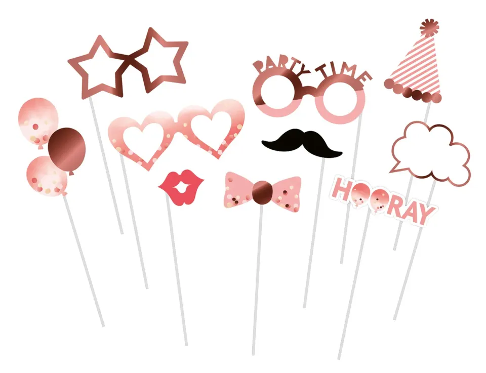 P'tit Clown oro rosa kit photobooth 10 pezzi elegante