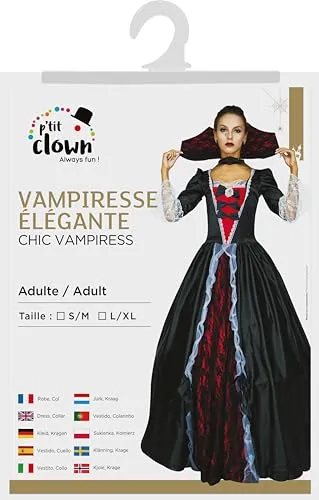 P'tit Clown Vampiressa Elegante Costume Donna Adulto
