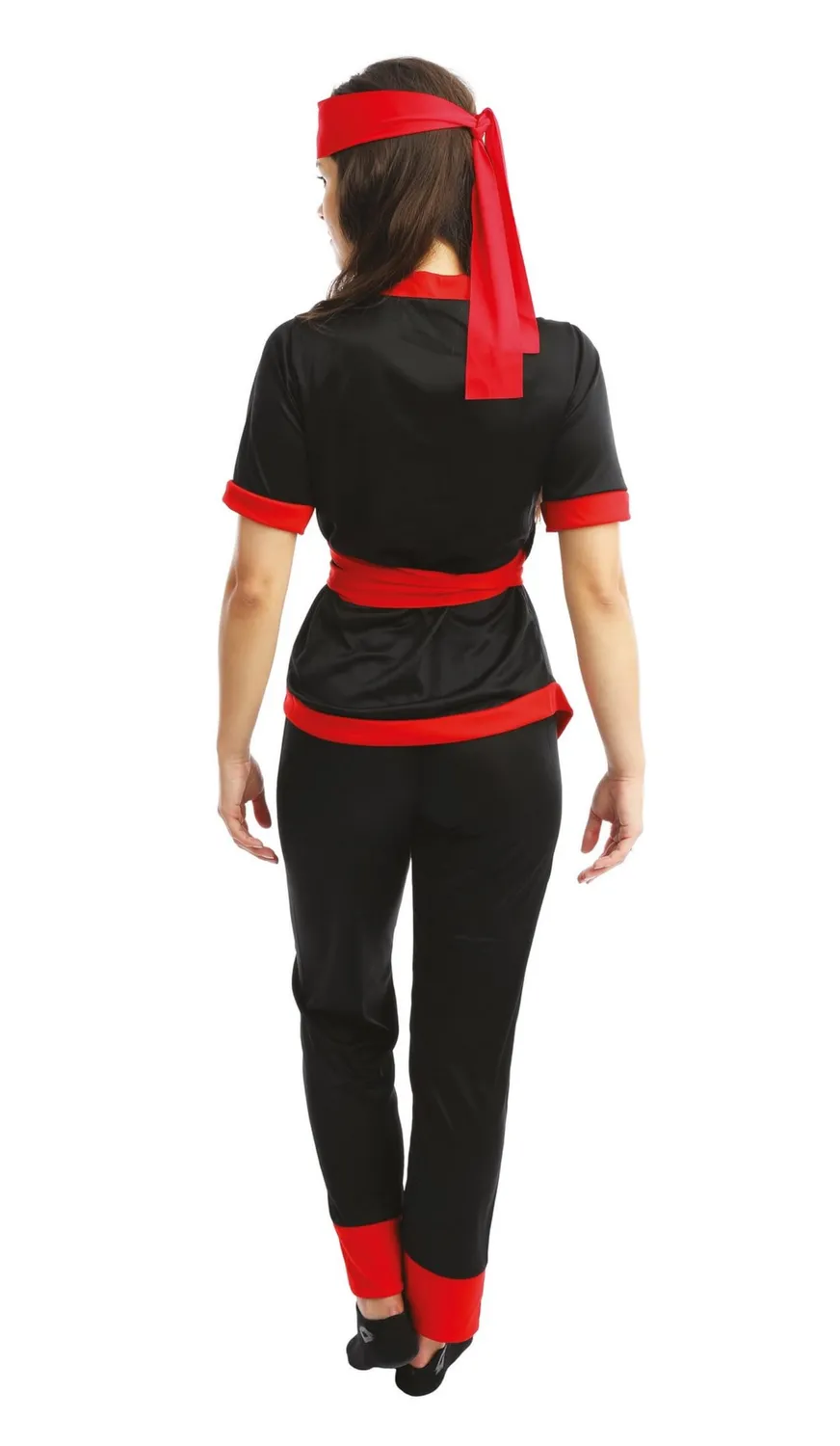 P'tit Clown Costume Ninja Donna Nero-Rosso L-XL