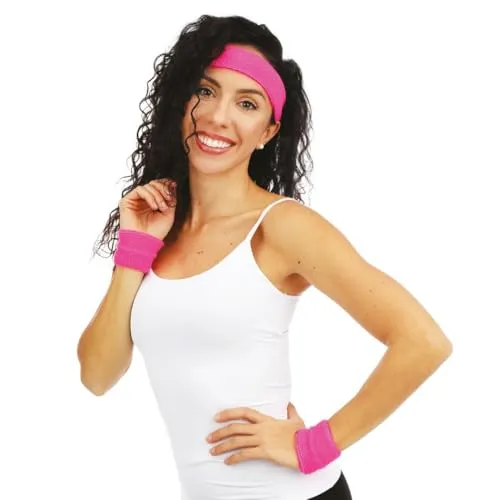 P'tit Clown 70522 set fascia polsini spugna rosa fluo