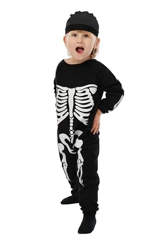 P'tit Clown costume scheletro bambino 3-4 anni tuta Halloween