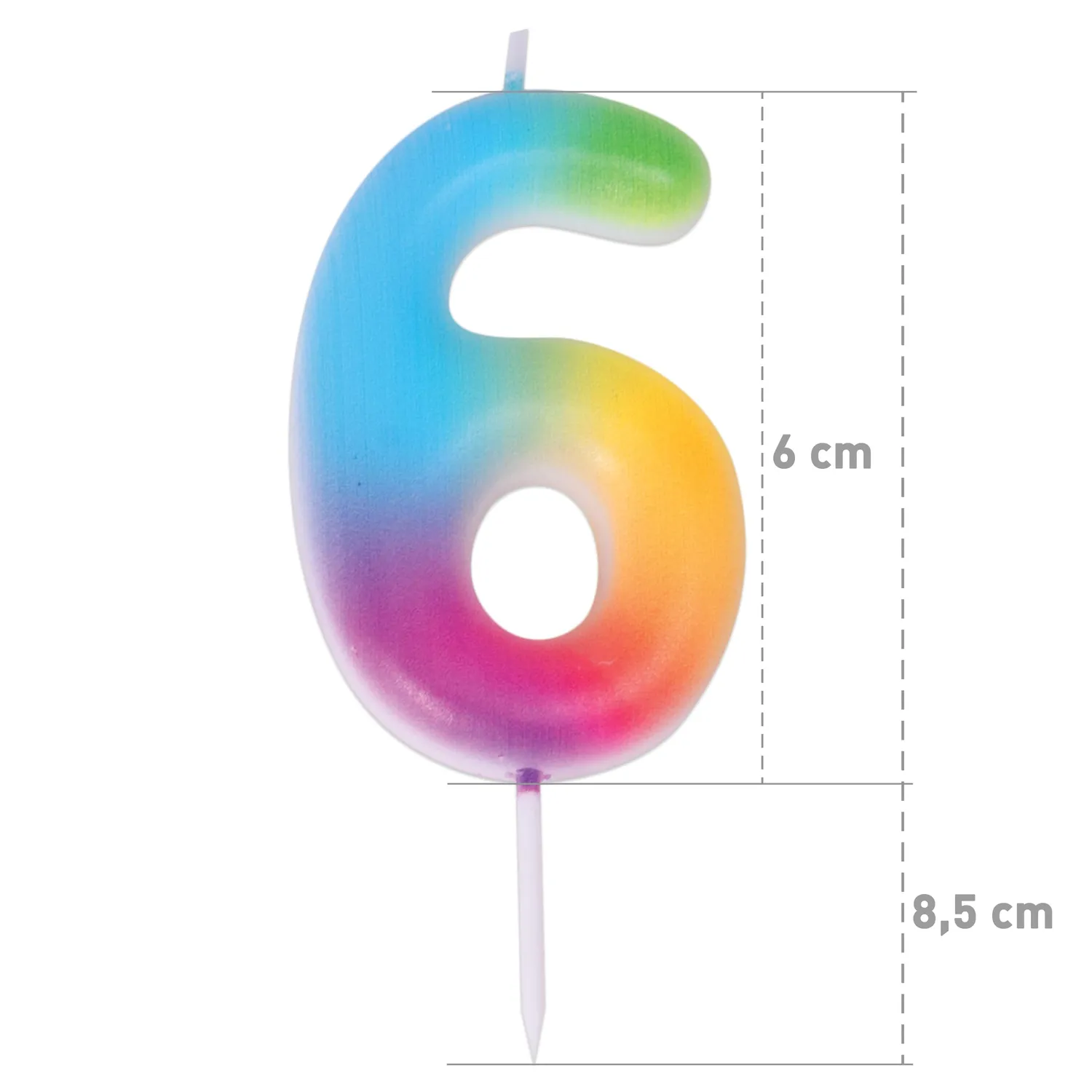 P'tit Clown 23946 candelina compleanno multicolore numero 6