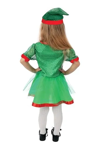 P'tit Clown Elfo Natale Costume Bimba 5-6 anni verde