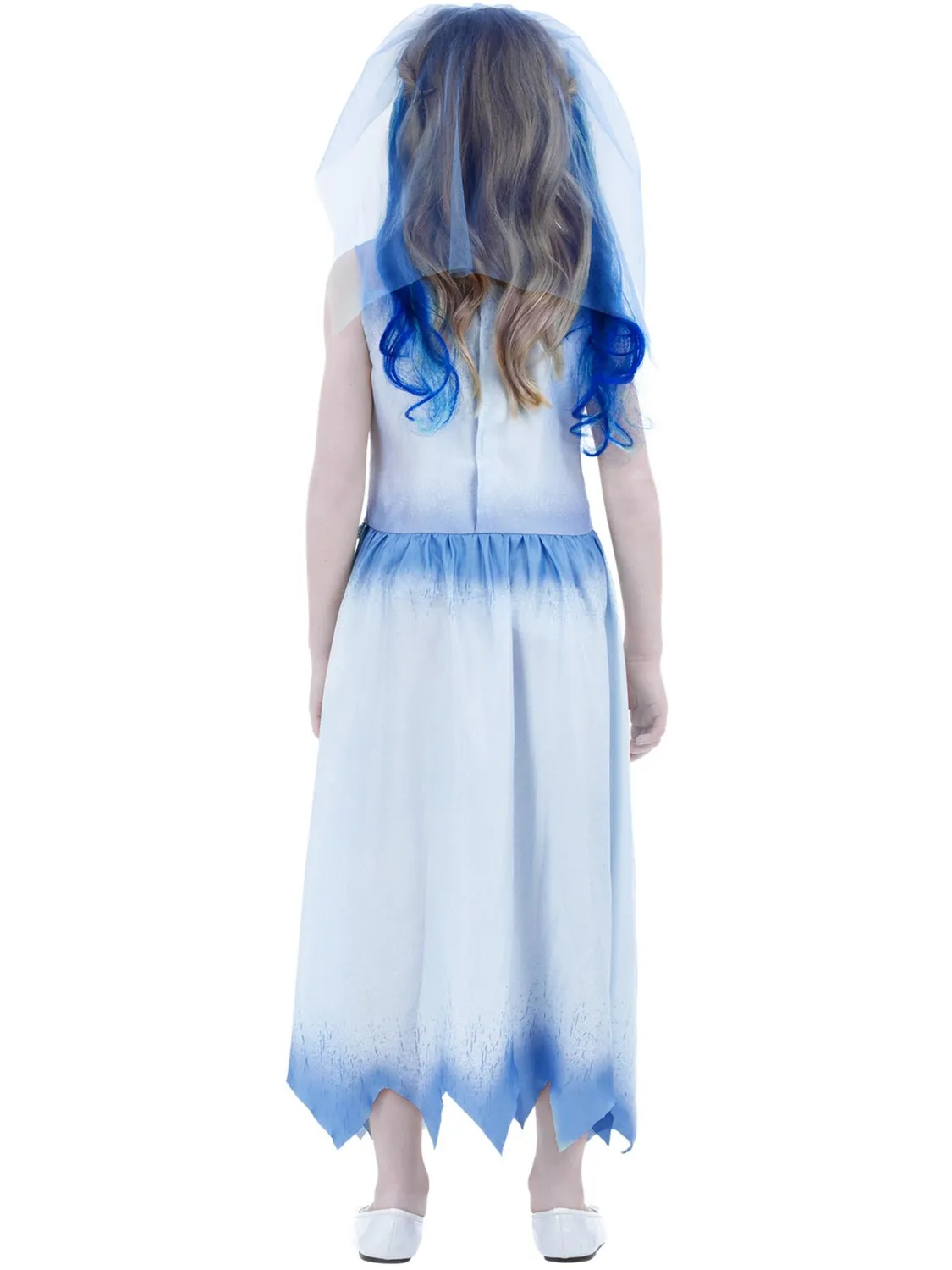 Smiffys Corpse Bride Emily costume bambina azzurro sposa