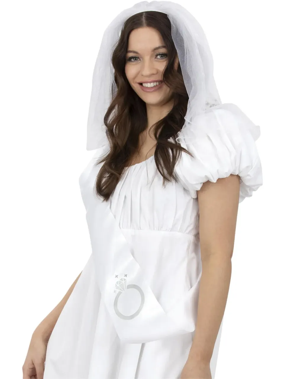 Smiffys Universal Bride Set Velo e Fascia Sposa Unica