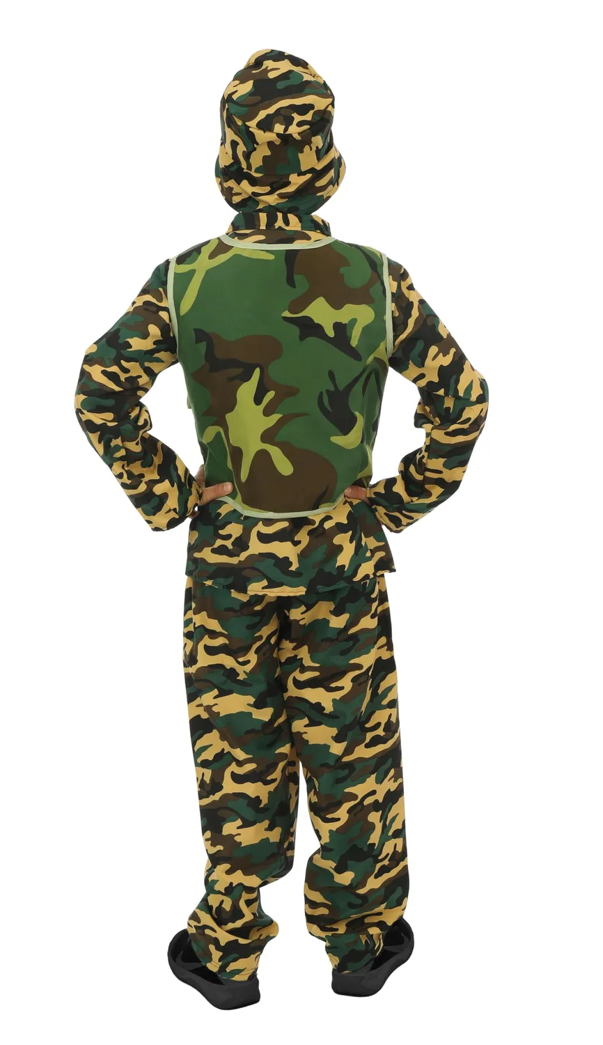 P'tit Clown Soldato costume bambino mimetico 10-12 anni
