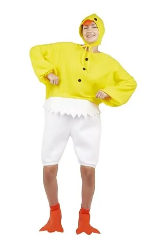 P'tit Clown Pulcino costume adulto giallo con cappello