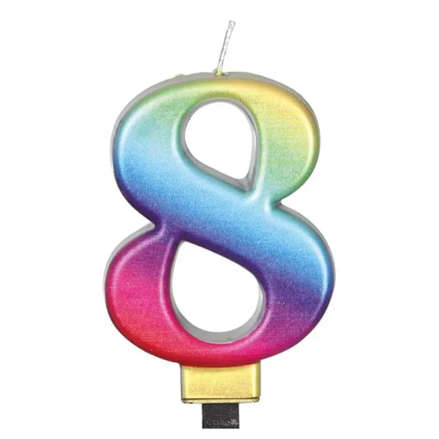 Guirca Candela Numero Torta Multicolore 8 cm