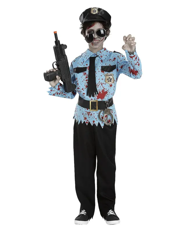 Funidelia Poliziotto Zombie costume bambino 3-4 anni con accessori nero