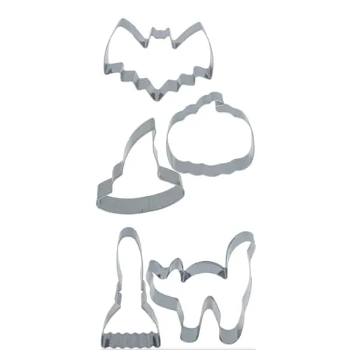 Fiestas Guirca Set Tagliabiscotti Halloween metallo 5 pezzi zucca