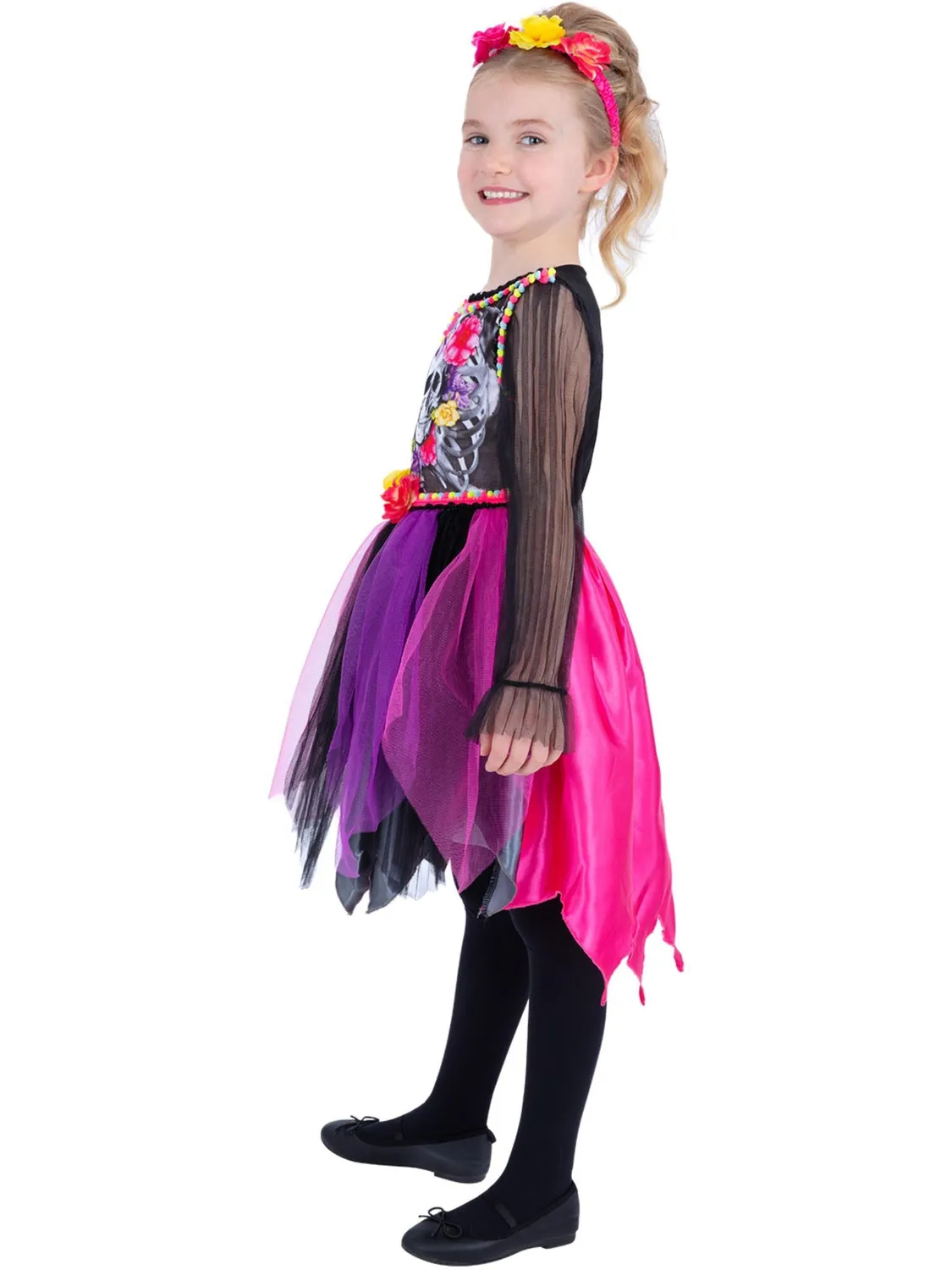 Smiffys Day of the Dead costume scheletro bambina 10-12 anni