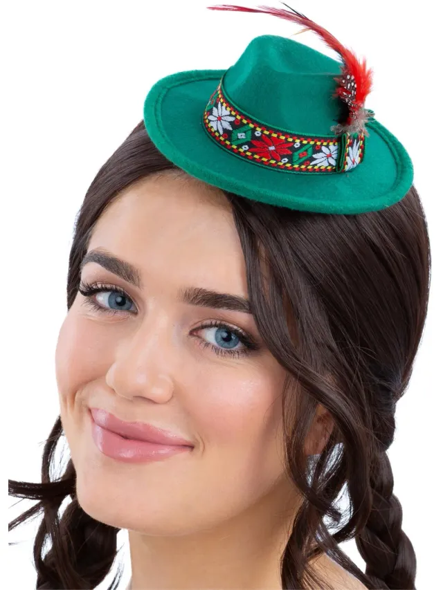 Smiffys Mini Bavarian Trenker cappello verde Oktoberfest
